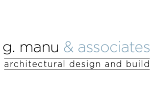 G Manu Associates logo with architectural design and build tagline