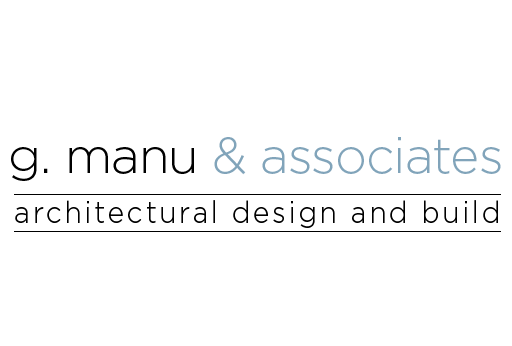 G Manu Associates logo with architectural design and build tagline